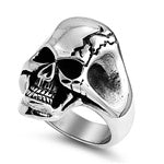 Stainless Steel Ring - Cracked Skull